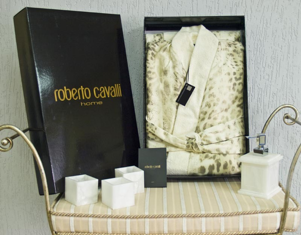 Халат-кимоно двойной Roberto Cavalli Jaguar бежевый