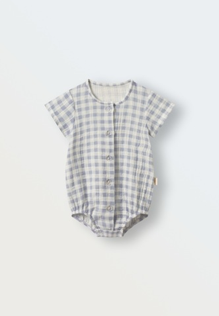Боди из муслина, Клетка синяя