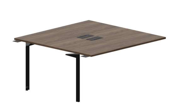 Составной стол на 2 рабочих места 158х156,6х75см (2 металлических  аутлета) - приставной элемент