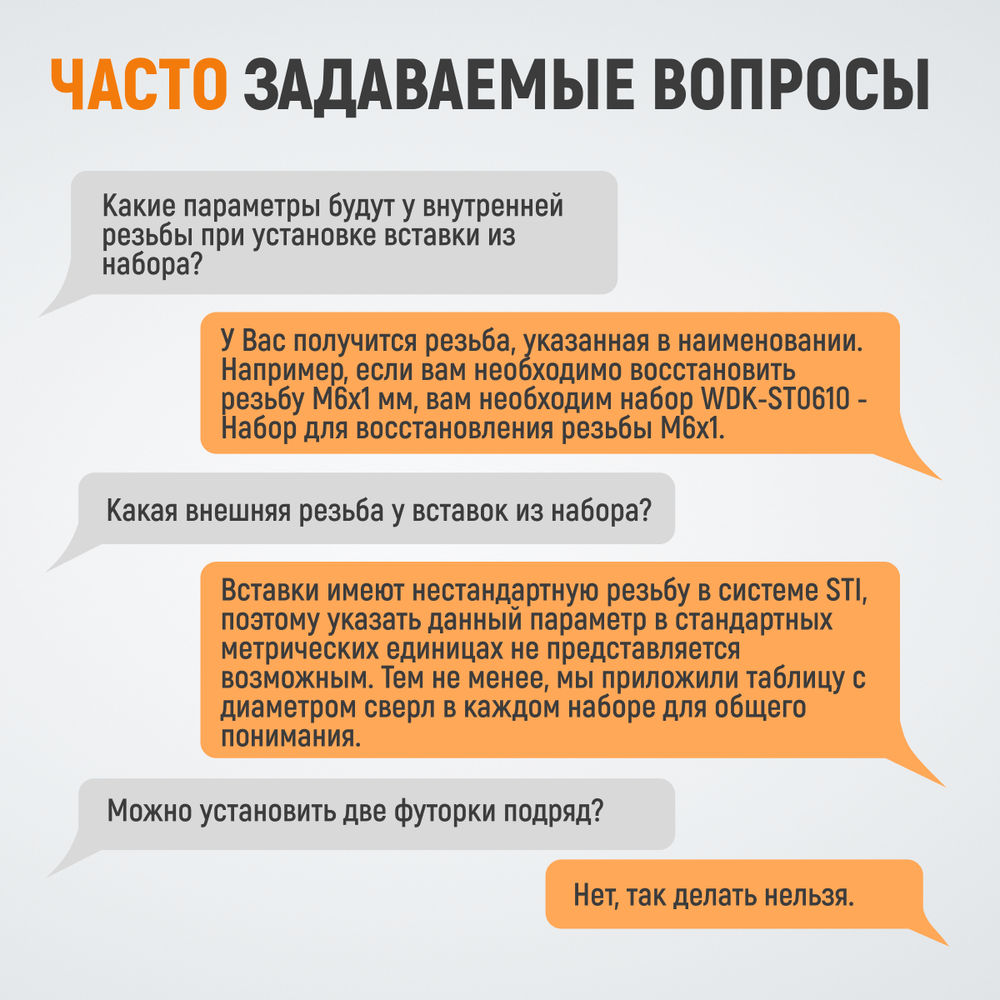 WDK-ST0407 Набор для восстановления резьбы M4x0,7, 16 предметов