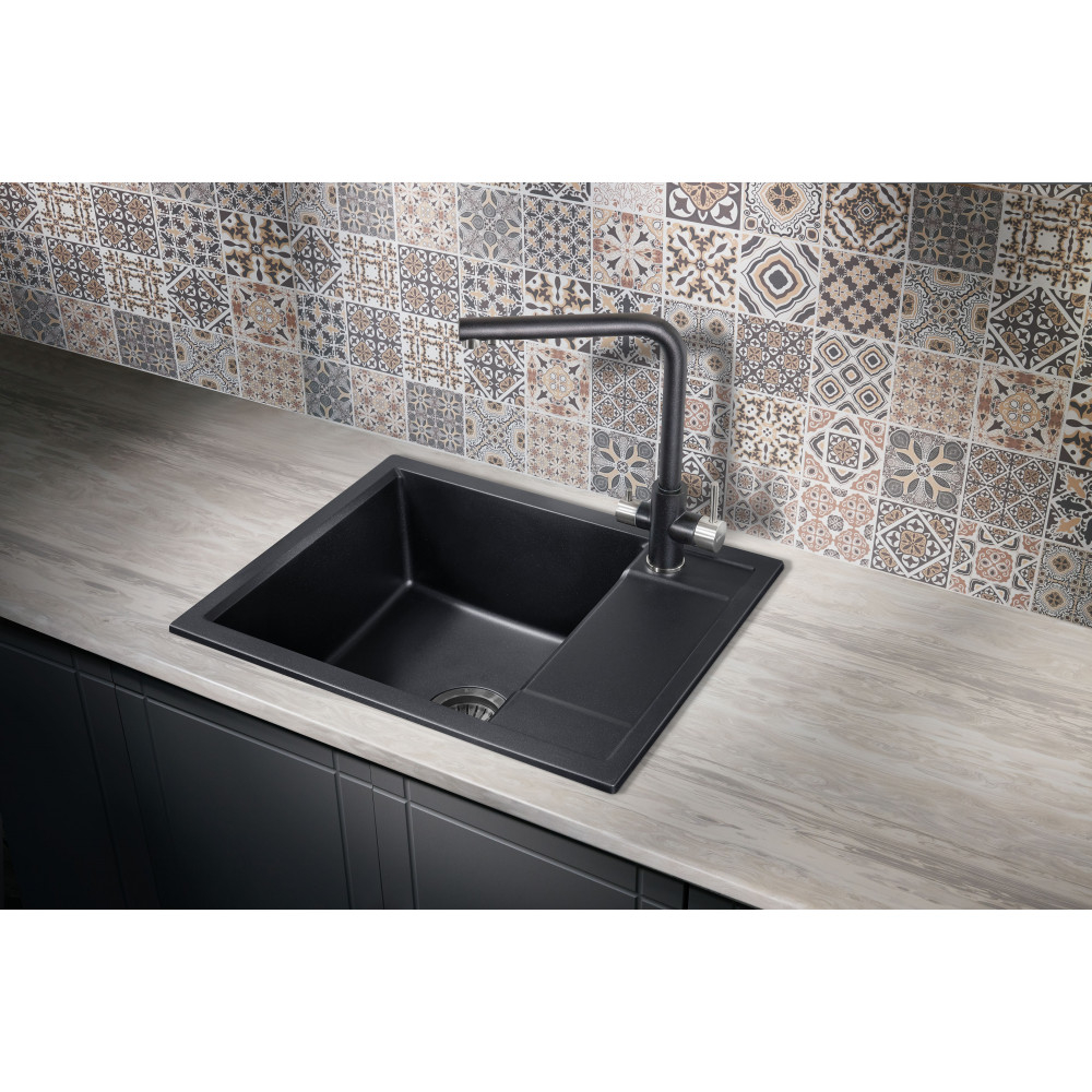 Мойка для кухни MILACIO Navarra 60 Cuarzo MC.77071, черный матовый