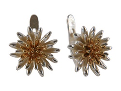 "Фраста" серьги в серебряном покрытии из коллекции "Ботаника" от Jenavi  с английским замком