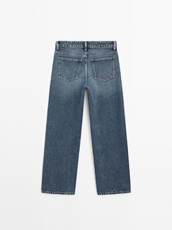 Massimo Dutti Широкие джинсы со средней посадкой, средний синий
