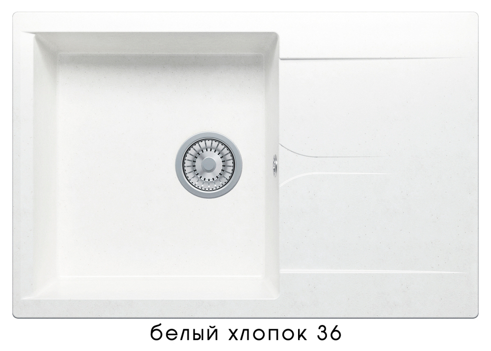 Кухонная мойка POLYGRAN Gals-760 (GALS-760 №36 (Белый Хлопок))