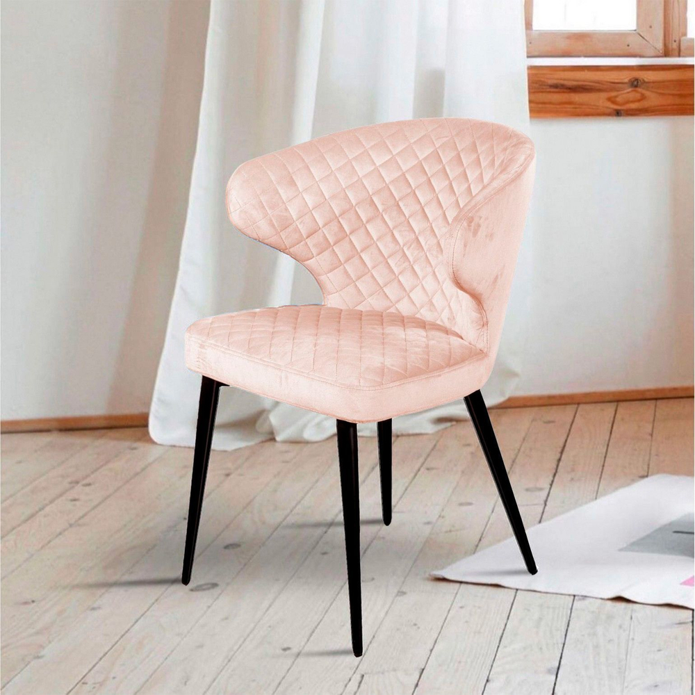 Стул Richard ромб, бархат светло-бежевый 2