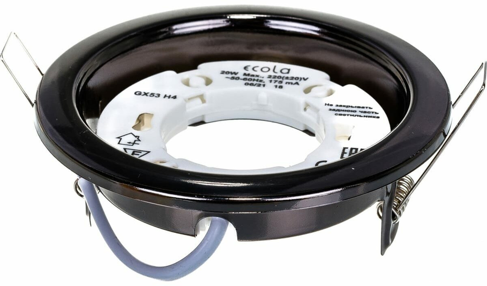 Светильник Gauss встраев. H4 GX53 38*106 черный хром