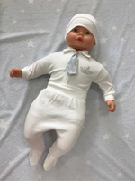 Комплект на выписку для мальчика Галстук (кофта, ползунки, шапочка) Артикул: 0303и (Малышеево) (Размер: 56)