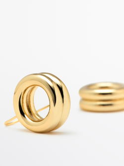 Massimo Dutti Серьги-кольца, золотистый