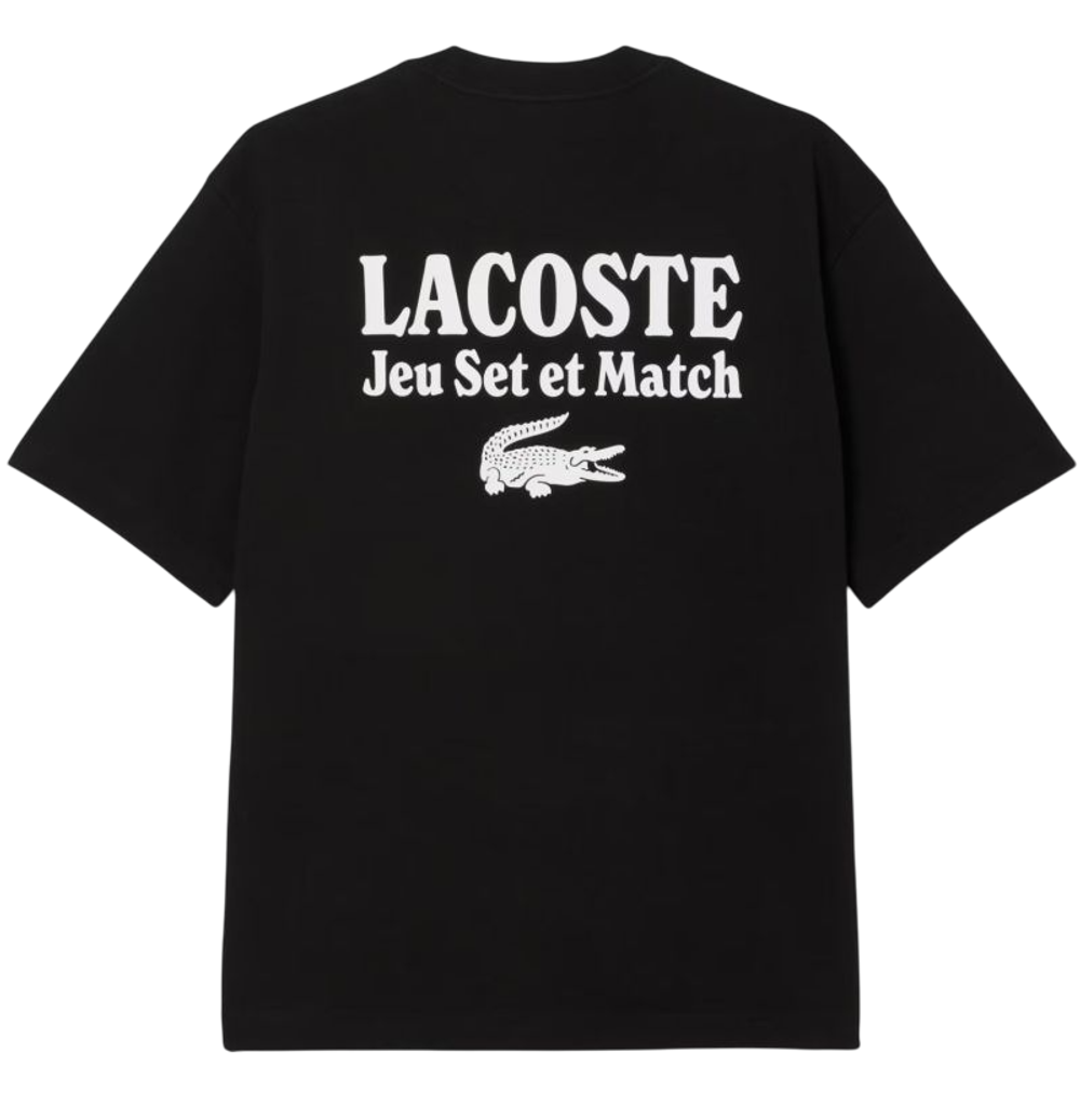 Мужская теннисная футболка Lacoste Loose Fit Heavy Jersey Printed - black