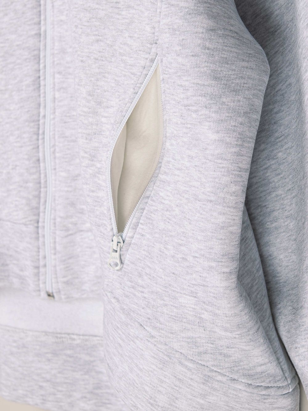 Толстовка на молнии утепленная "Серый меланж" женская