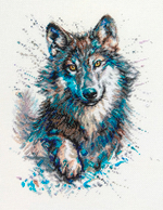 "Снежные брызги.Волк"-M805  вышивка