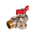 Кран шаровой полнопроходной угловой ROMMER - 1" (ВР/НР, ручка-бабочка)