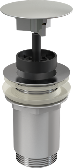 Водослив A396 для умывальника 5/4 цельнометаллический с большой пробкой, для умывальников без перели