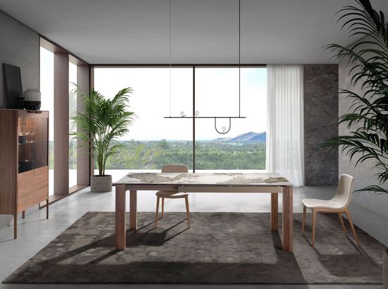 Раздвижной обеденный стол 1118/MC1863DT из мраморной керамики Испания 