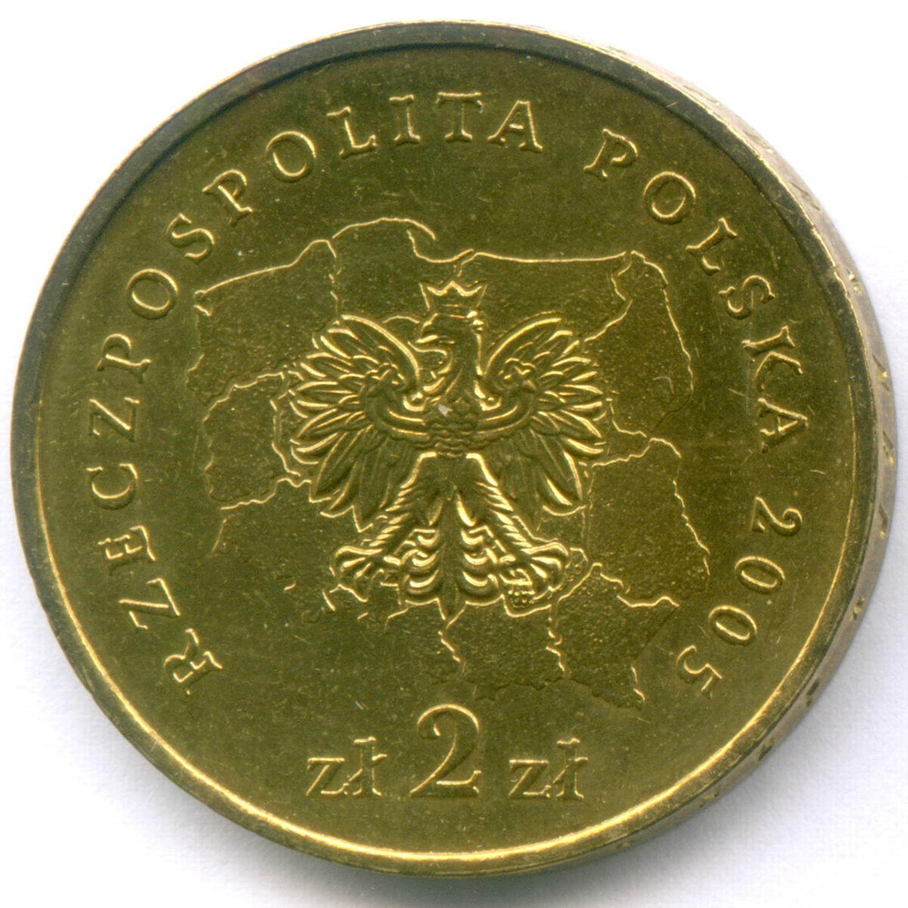 2 злотых 2005 год. Польша. Свентокшиское воеводство. Латунь XF-AU