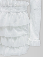 Костюм Fashion 4385 однотонный из коротких шорт с рюшами и кофточки с завязкой