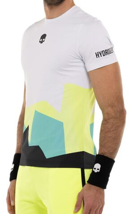 Теннисная футболка Hydrogen Mountains Tech T-Shirt - white/yellow fluo/green/black
