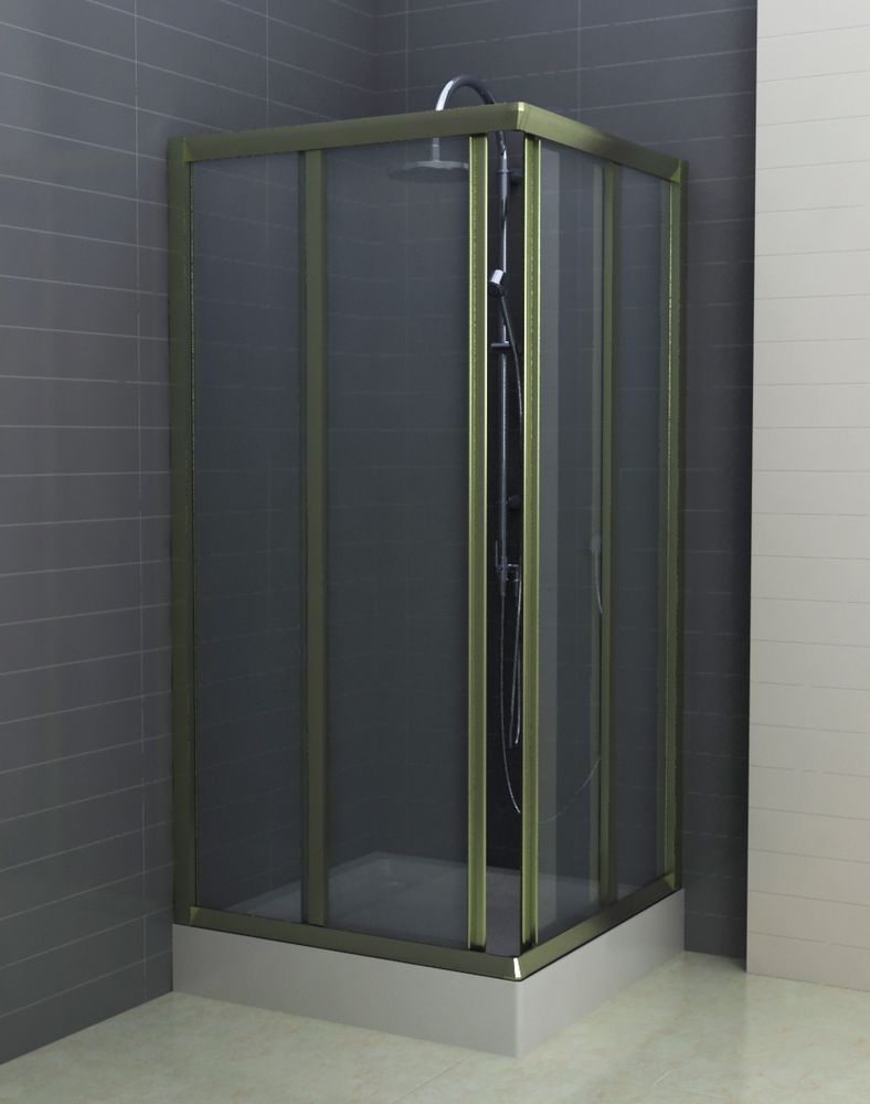 Душевое ограждение CHARM, 90x90x195, профиль бронза, стекло прозрачное, ST-CHAR0909-NTRBR