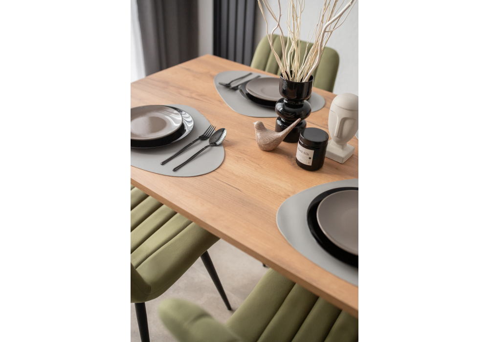 Стол деревянный Woodville Лиман 140 х 80 дуб крафт золотой, черный матовый, ножки черные