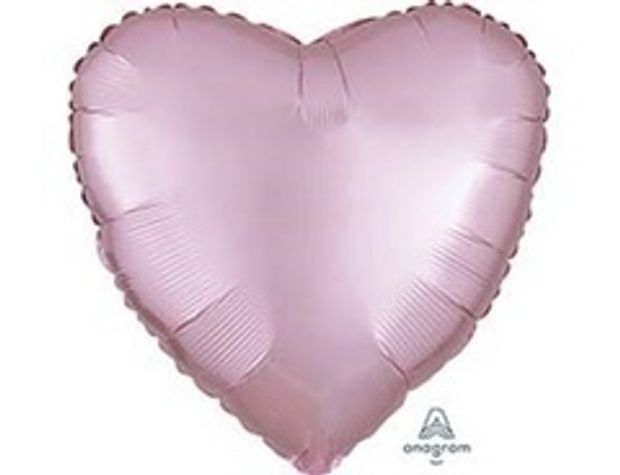 AN Шар сердце 18" / 46 см сатин Pink (Матовый розовый) (БГ-15)