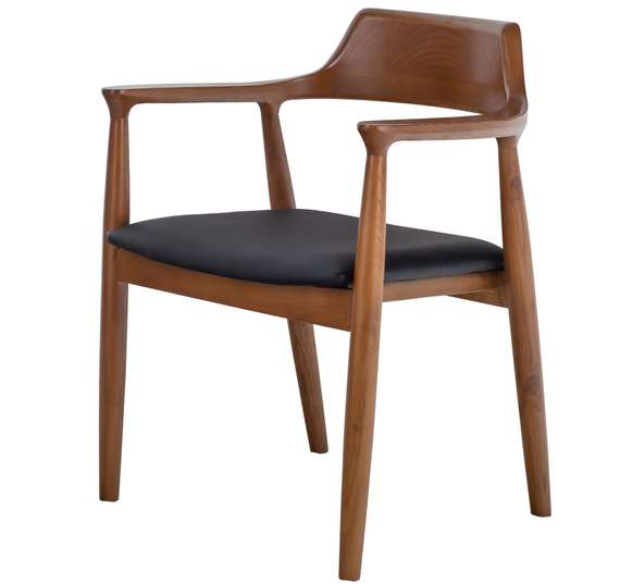 Стул The Round, орех с черным сиденьем