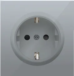 Donel R98 алюминий накладка для розетки Schuko с заземлением, со шторками 16A 250 В~, серия DA