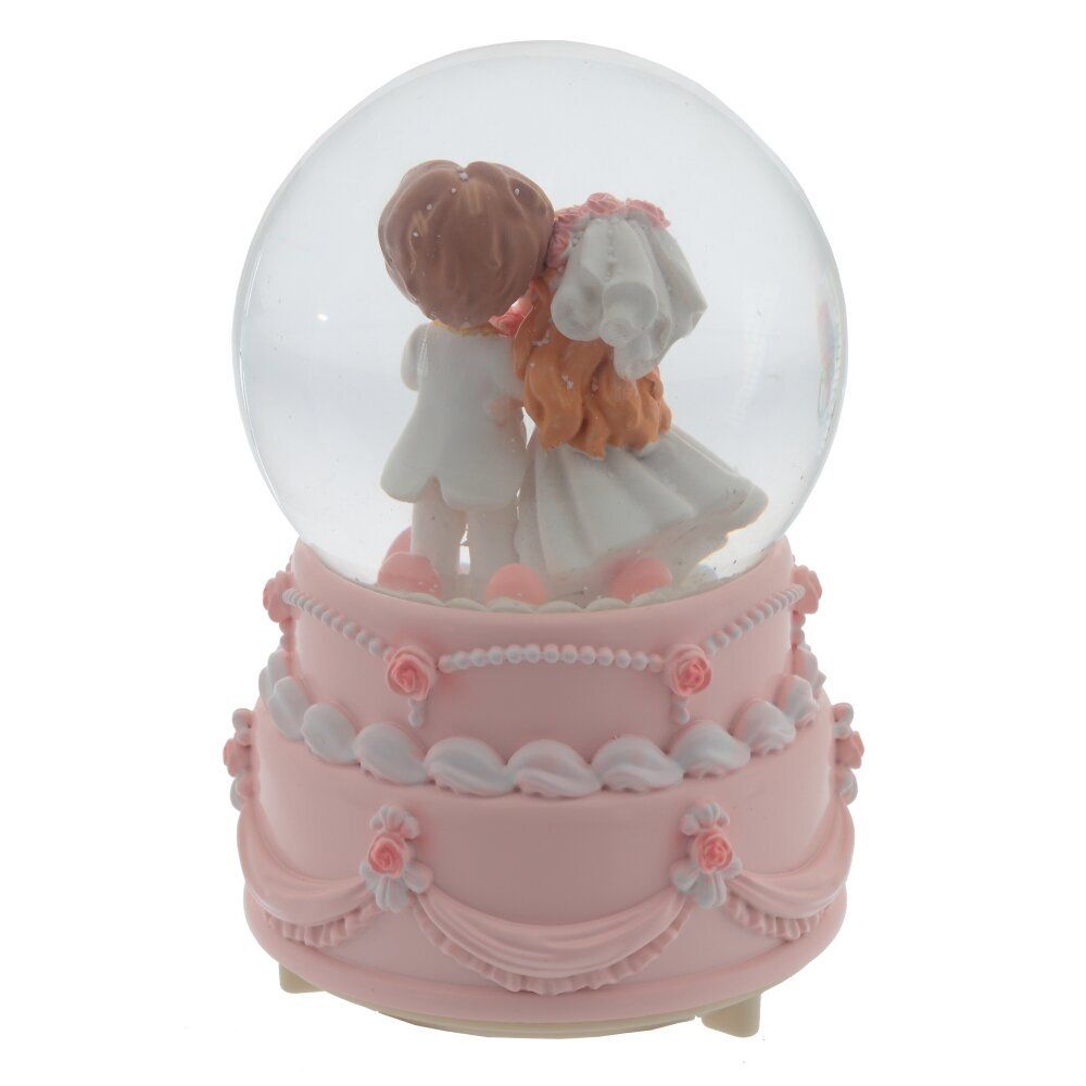 GAEM Фигурка декор "Жених с невестой" в стекл шаре (муз, подсвет, вьюга, 3xAAA н/п), D10, L10 W10 H16 см
