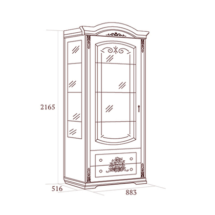 ФЛОРИАНА Шкаф-витрина 1-дв.
