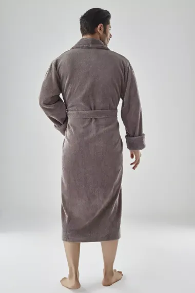 Халат мужской махровый 1400 коричневый Nusa