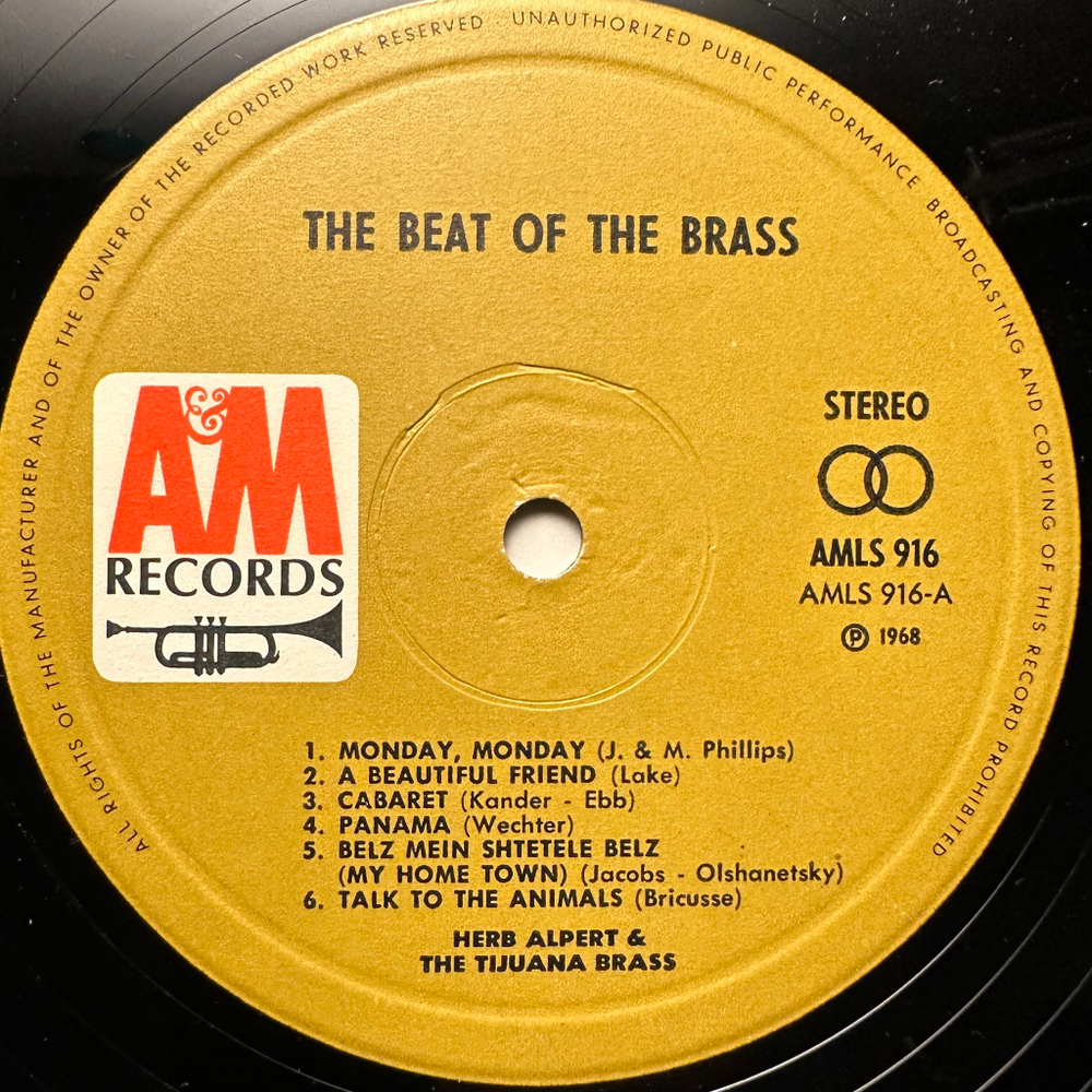 Herb Alpert & The Tijuana Brass - The Beat Of The Brass (Норвегия 1968г.)