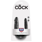 Фаллоимитатор двусторонний King Cock Small Double Trouble, черный (Цвет: черный)