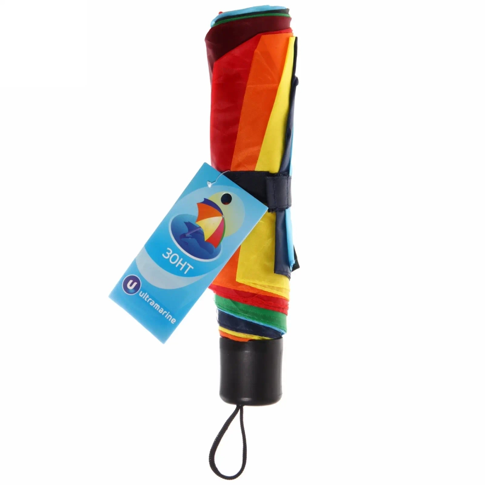 Зонт женский механический «Ultramarine - Радуга», 8 спиц, d-97см, длина в слож. виде 24см●