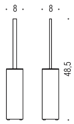 Ершик напольный Colombo Look  B1606, хром схема