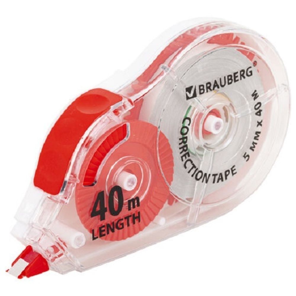 Корректирующая лента Brauberg Extra length, 5мм/40м, в блистере, с подкручиванием