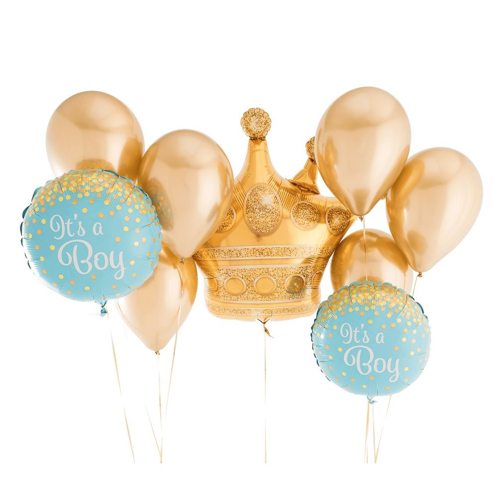 Шар (28"/71 см) Фигура, Корона, Золото 1 шт.