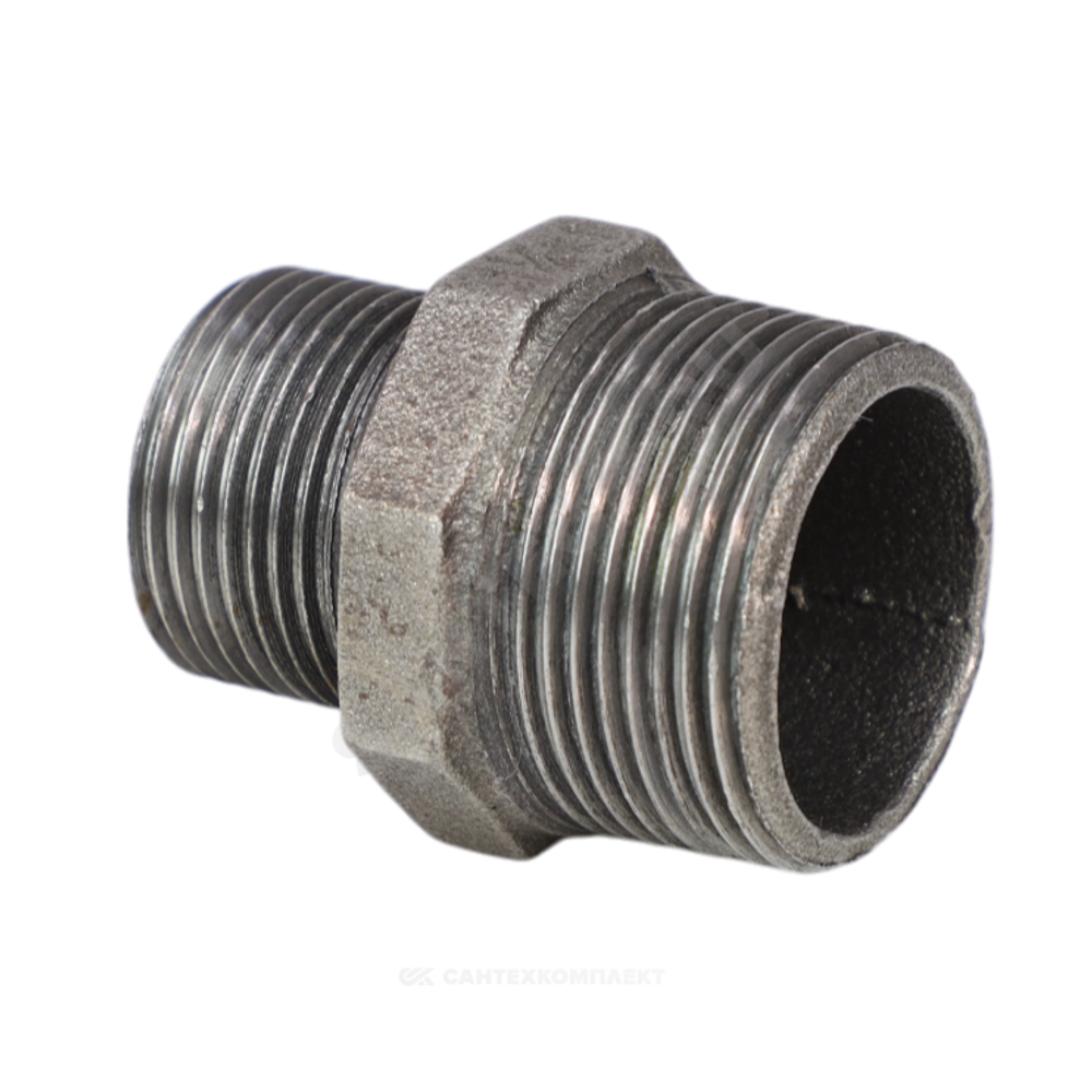 Ниппель переходной чугун Ду 32х15 (1 1/4"х1/2") НР Fittex PLUS