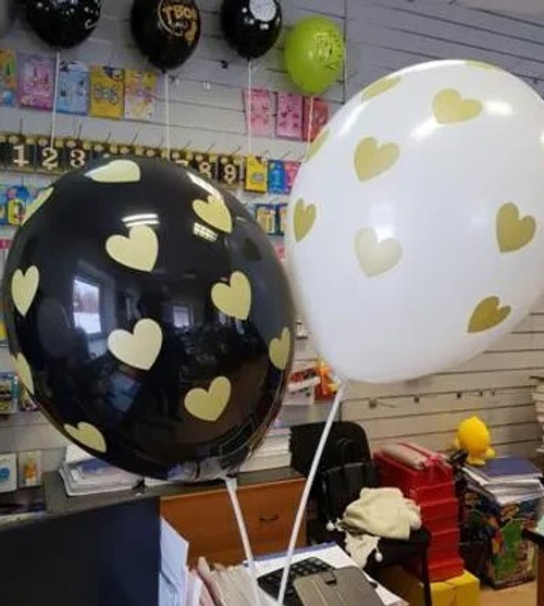 Шар 14" Ассорти Сердца золотые Belbal 10 шт