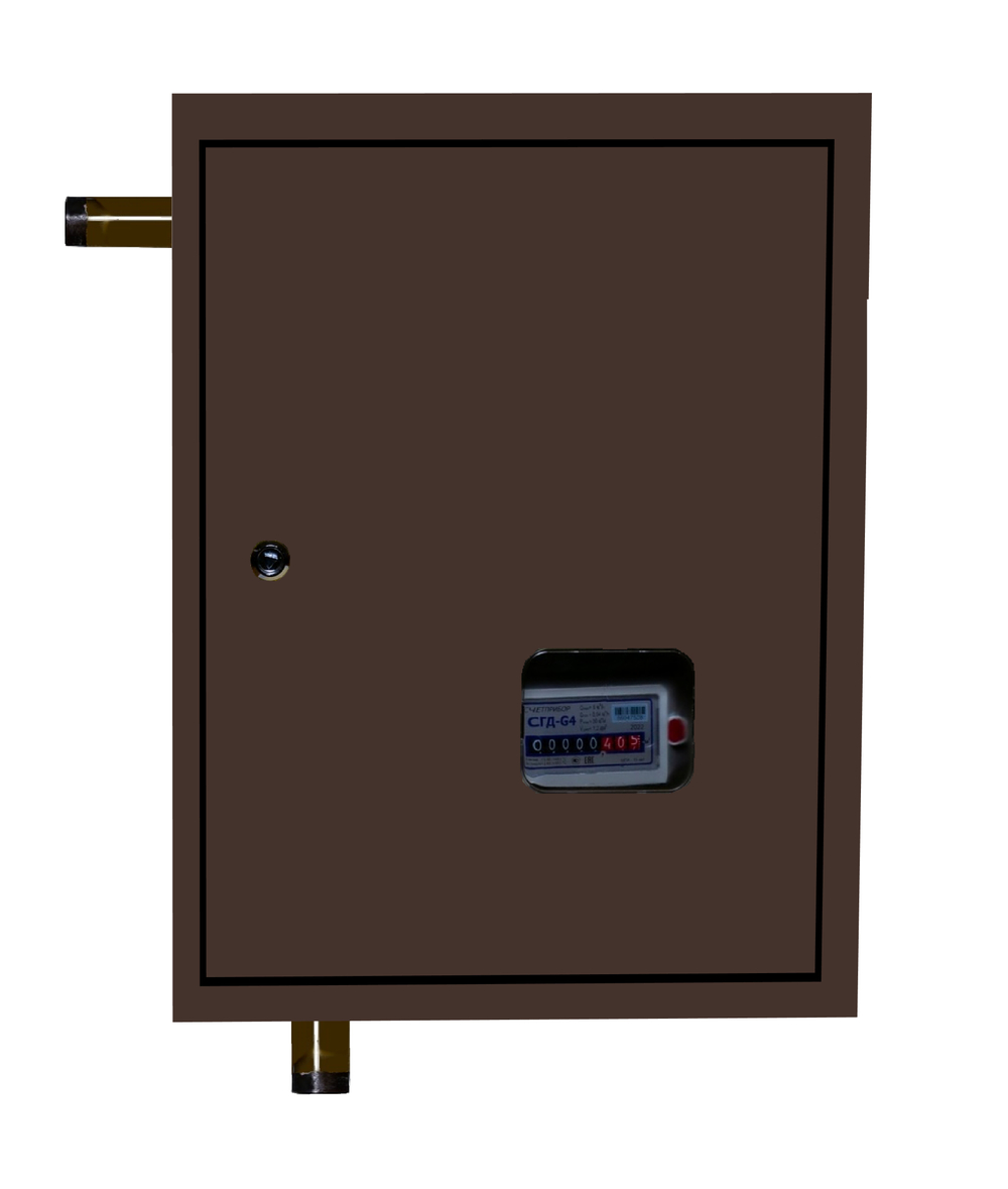 Шкафной газораспределительный пункт ГРПШ-ОХТА-RF-10-1-НЛ-С4-П1 (коричневый)
