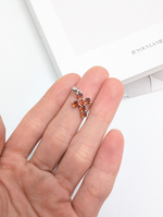 Подвеска крест с фианитами красный, 16.5*11.5мм