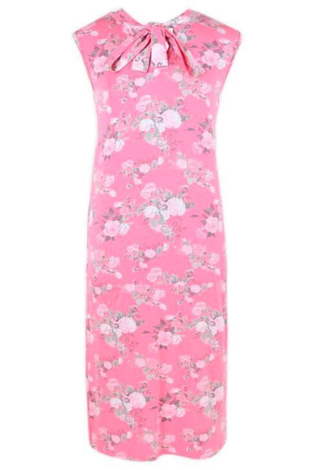 Очаровательное короткое домашнее платье с бантиком (Размер: XL) (Цвет: розовый)