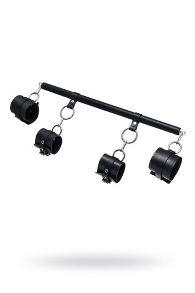 Черная распорка с 4 манжетами для рук и ног