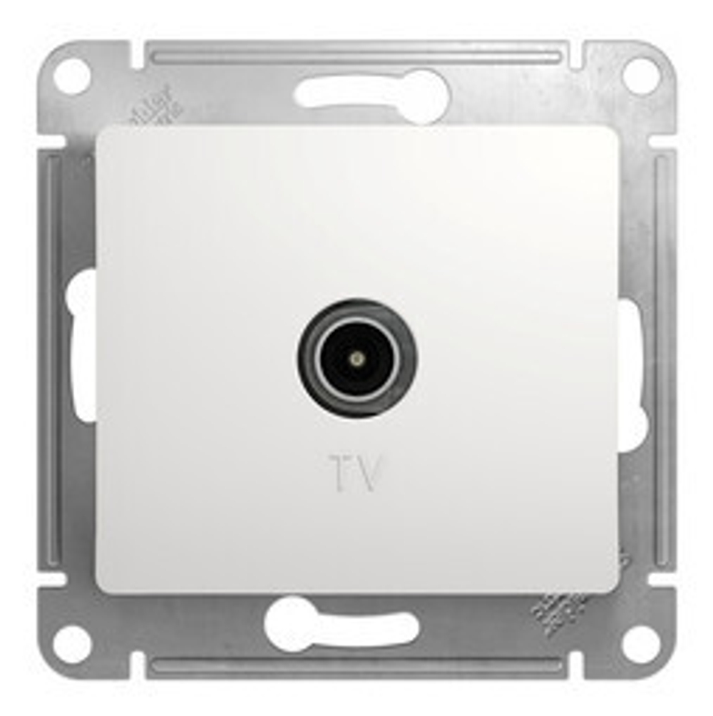 Розетка телевизионная TV Glossa коннектор механизм белый