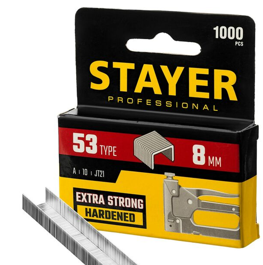Скобы STAYER "STANDART" тип 53,красные (8мм/1000шт)