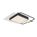 Потолочный светодиодный светильник 75Вт, 4268Лм, 3000-6000К, Ra>80,  плавная регулировка мощности, изменение цветовой температуры, ночник,  металл/акрил, черный/золото