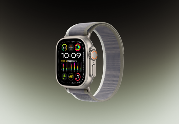 Часы Apple Watch Ultra 2 GPS + Cellular 49 мм, титановый корпус, ремешок Trail цвета Зеленый/Серый,размер L/M