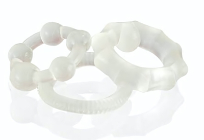 Набор из 3 прозрачных эластичных эрекционных колец (Цвет: прозрачный)