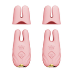 Розовые виброзажимы на соски с пультом ДУ и управлением через приложение Zalo Nave Vibrating Nipple Clamps Coral Pink