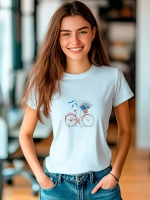 Футболка больших размеров с принтом велосипед