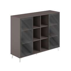 SR.323.WF.WF.GLB / Шкаф средний с нишей (Стекло) 1516х450х1200 / корпус: вольфрам; фасады: стекло