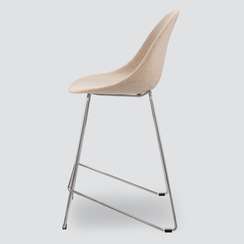 Полубарный стул Vid Soft 65 см, бежевый, ножки хром